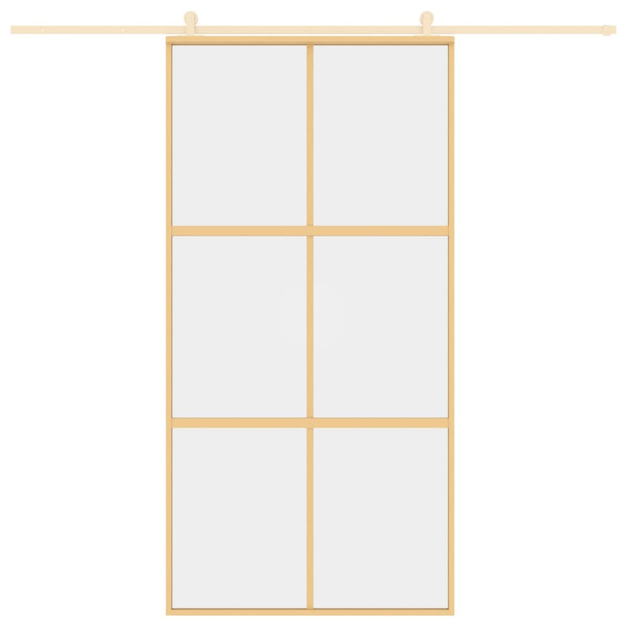Schuifdeur 102,5X205 Cm Helder Esg-Glas En Aluminium Goudkleur