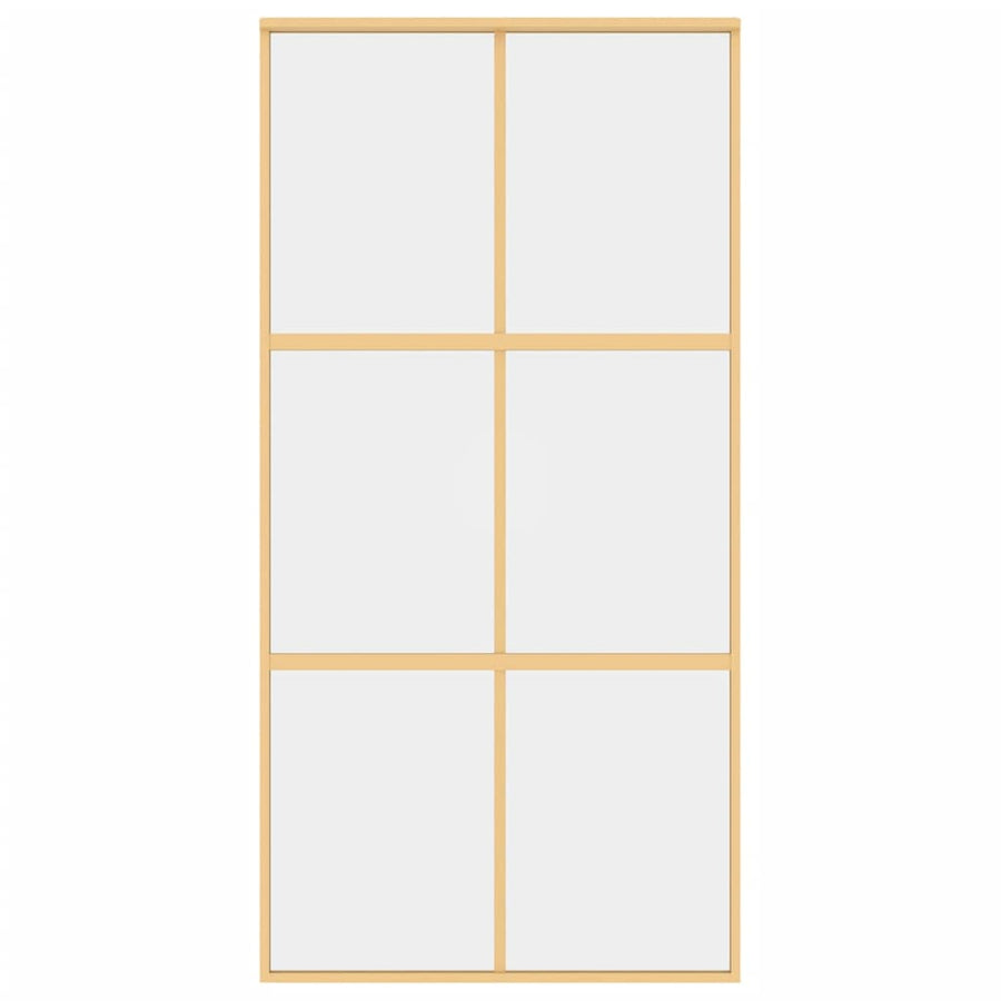 Schuifdeur 102,5X205 Cm Helder Esg-Glas En Aluminium Goudkleur
