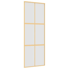Schuifdeur 76x205 cm mat ESG-glas en aluminium goudkleurig