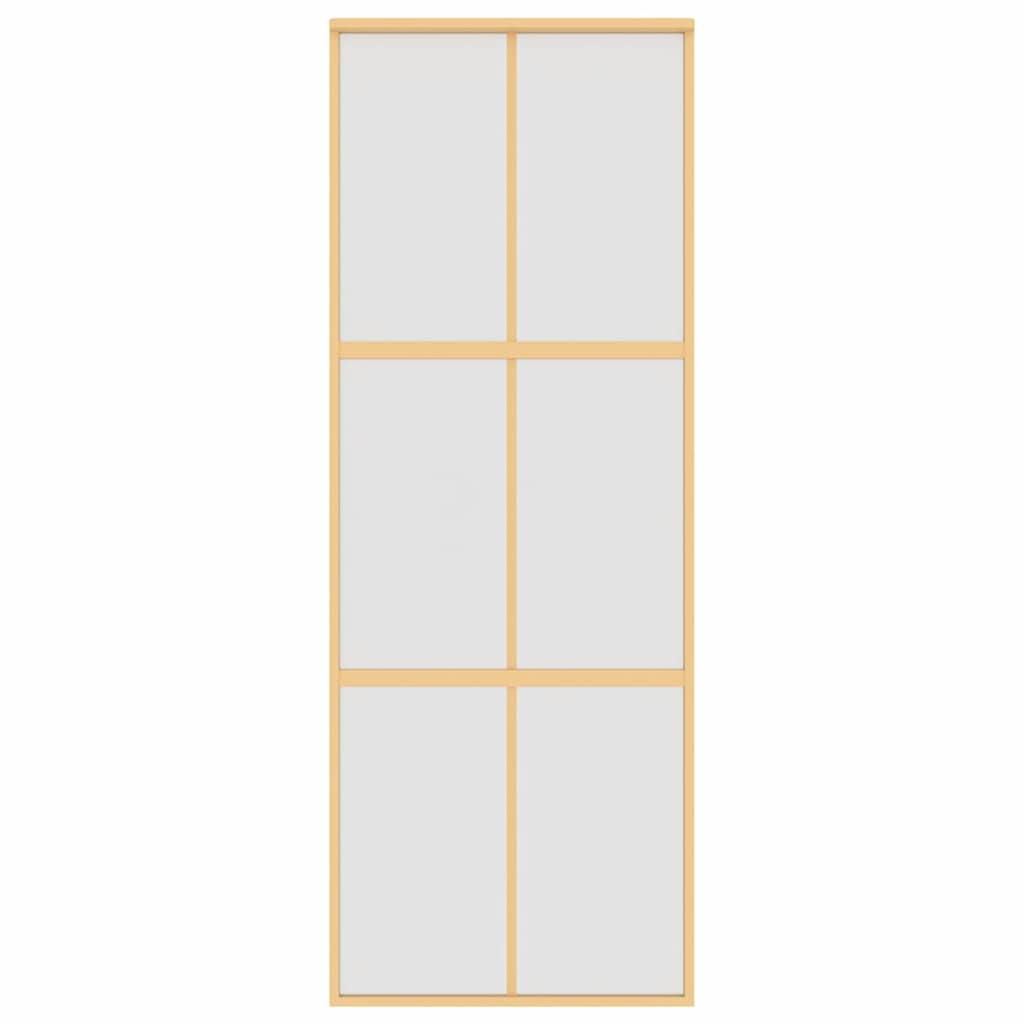Schuifdeur 76x205 cm mat ESG-glas en aluminium goudkleurig