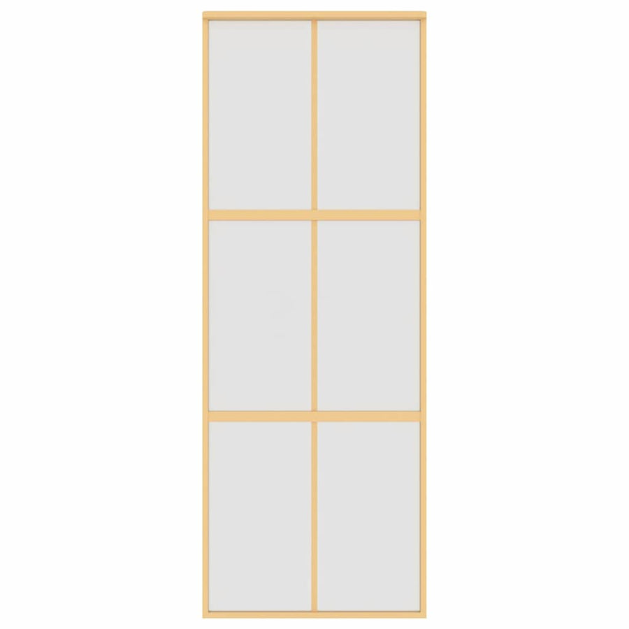 Schuifdeur 76x205 cm mat ESG-glas en aluminium goudkleurig