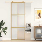 Schuifdeur 76x205 cm mat glas aluminium goudkleurig