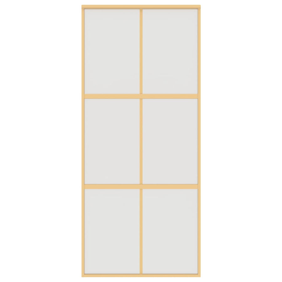 Schuifdeur 90X205 Cm Mat Esg-Glas En Aluminium Goudkleurig
