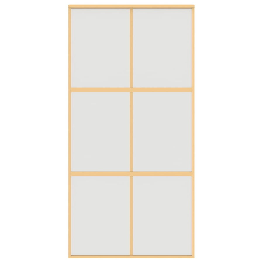 Schuifdeur 102,5X205 Cm Mat Esg-Glas En Aluminium Goudkleurig