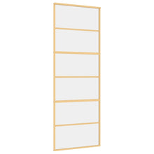 Schuifdeur 76X205 Cm Helder Esg-Glas En Aluminium Goudkleurig