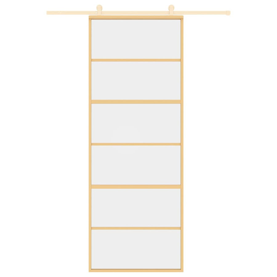 Schuifdeur Helder Esg-Glas En Aluminium Kleurig Goud 76 x 205 cm