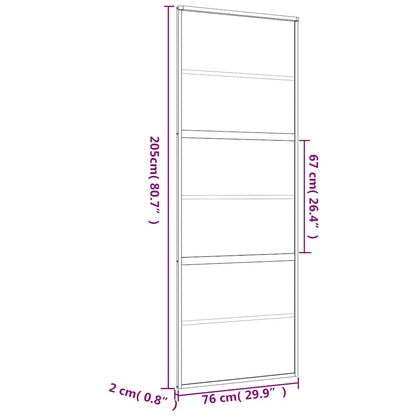 Schuifdeur Helder Esg-Glas En Aluminium Kleurig Goud 76 x 205 cm