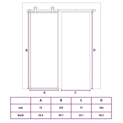 Schuifdeur Helder Esg-Glas En Aluminium Kleurig Goud 76 x 205 cm