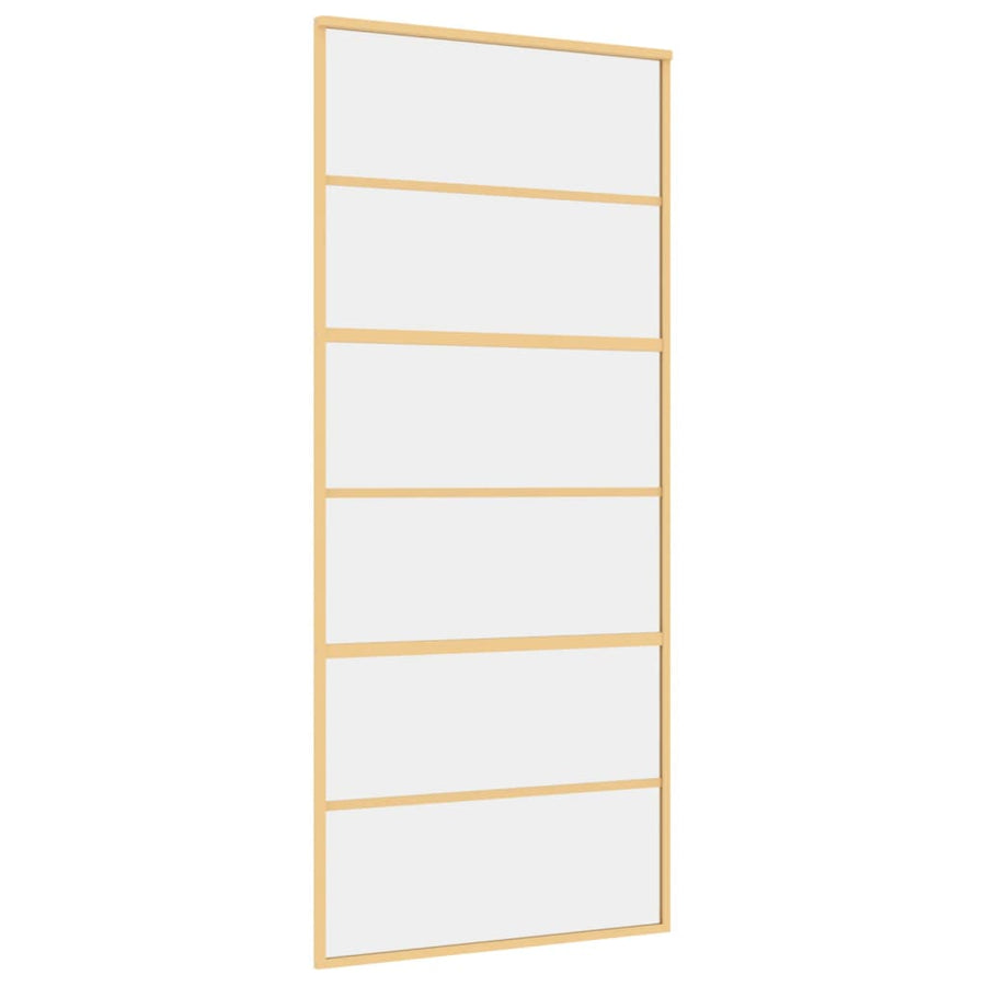 Schuifdeur 90X205 Cm Helder Esg-Glas En Aluminium Goudkleurig