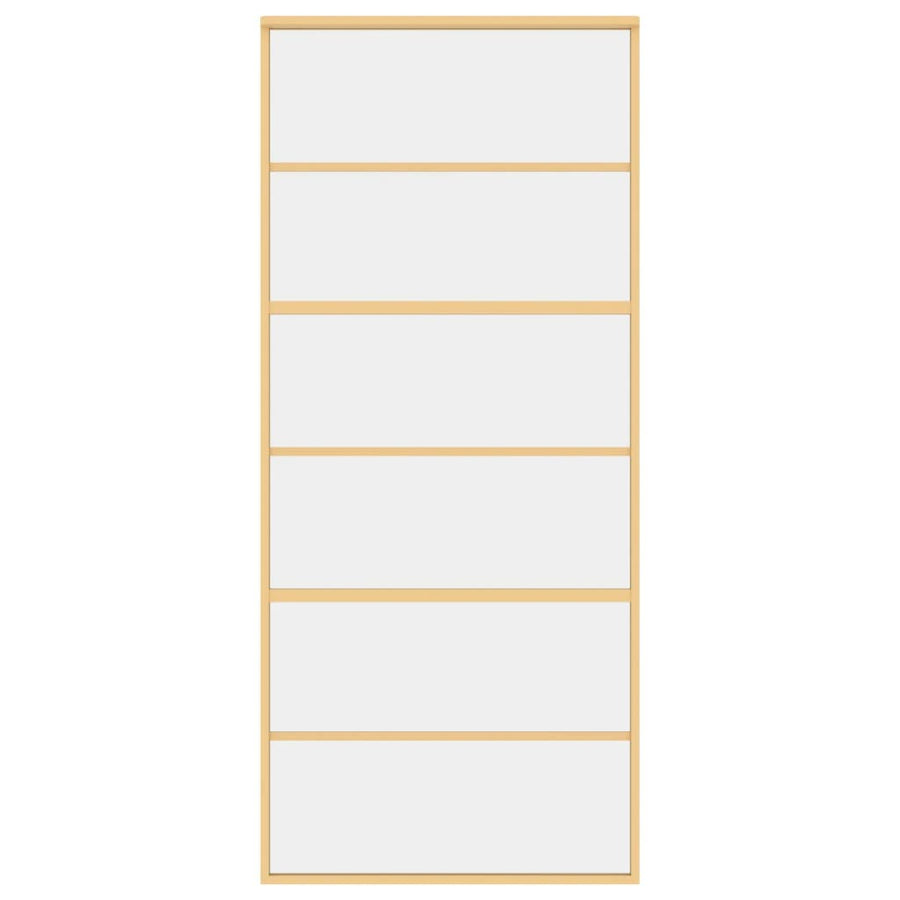 Schuifdeur 90X205 Cm Helder Esg-Glas En Aluminium Goudkleurig