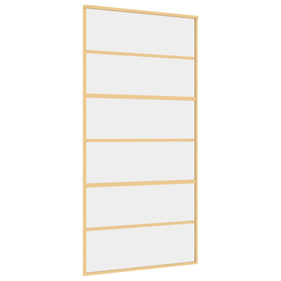 Schuifdeur 102,5X205 Cm Helder Esg-Glas En Aluminium Goudkleur