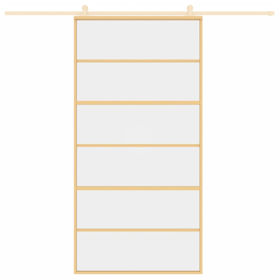 Schuifdeur 102,5X205 Cm Helder Esg-Glas En Aluminium Goudkleur
