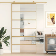 Schuifdeur 102,5x205 cm ESG-glas aluminium goud