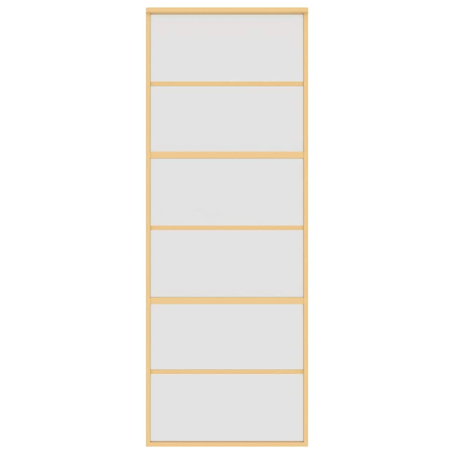 Schuifdeur 76x205 cm mat ESG-glas en aluminium goudkleurig