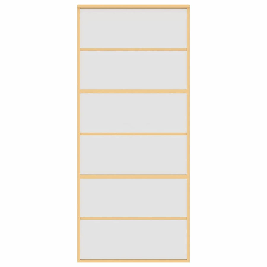 Schuifdeur Esg-Glas En Aluminium Goudkleurig En Mat 90 x 205 cm