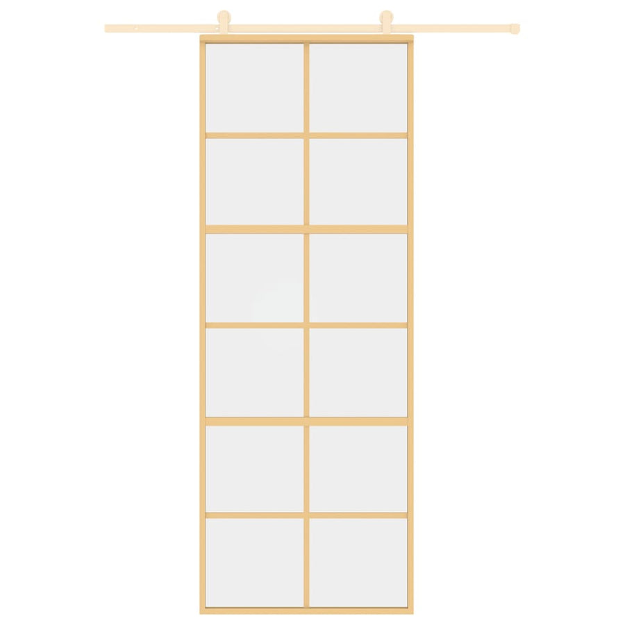 Schuifdeur Helder Esg-Glas En Aluminium Kleurig Goud 76 x 205 cm
