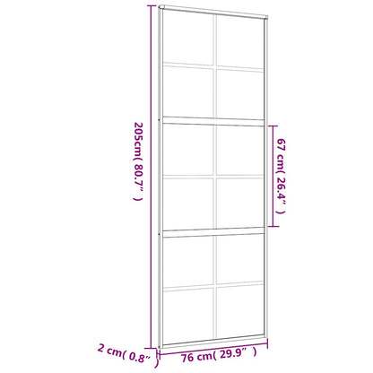 Schuifdeur Helder Esg-Glas En Aluminium Kleurig Goud 76 x 205 cm