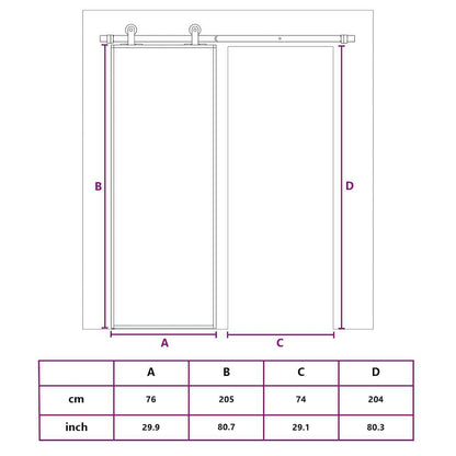 Schuifdeur Helder Esg-Glas En Aluminium Kleurig Goud 76 x 205 cm