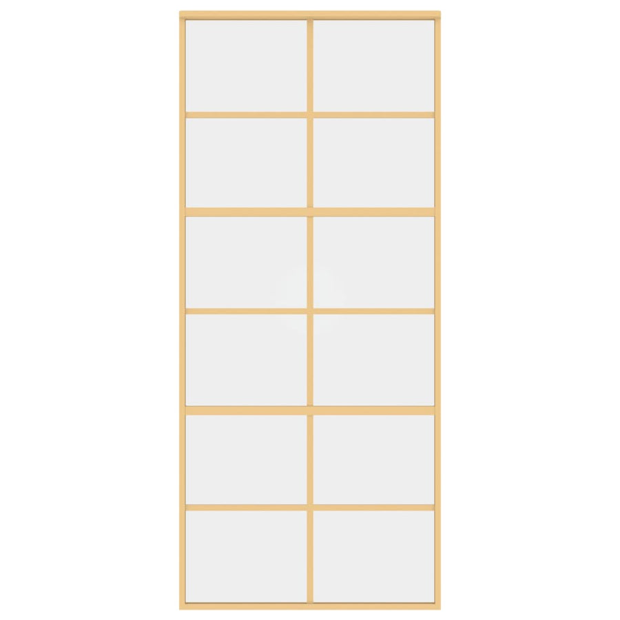 Schuifdeur 90X205 Cm Helder Esg-Glas En Aluminium Goudkleurig