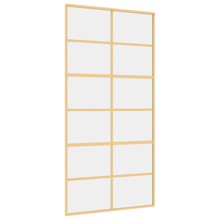 Schuifdeur 102,5X205 Cm Helder Esg-Glas En Aluminium Goudkleur