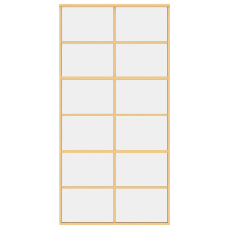 Schuifdeur 102,5X205 Cm Helder Esg-Glas En Aluminium Goudkleur