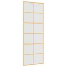 Schuifdeur 76x205 cm mat ESG-glas en aluminium goudkleurig