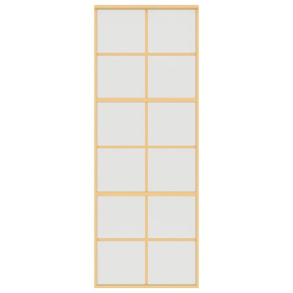 Schuifdeur 76x205 cm mat ESG-glas en aluminium goudkleurig