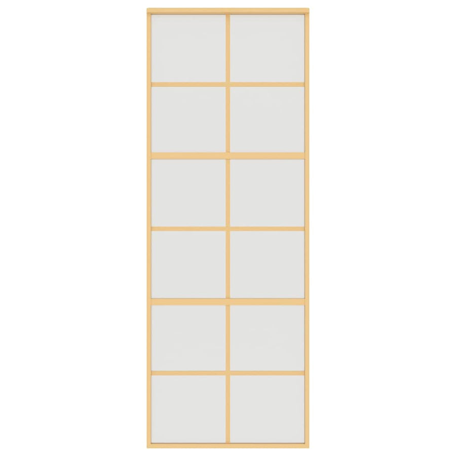 Schuifdeur 76x205 cm mat ESG-glas en aluminium goudkleurig