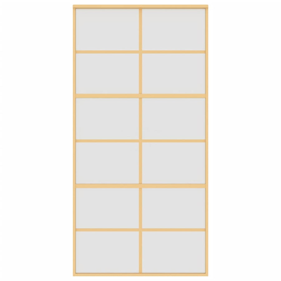 Schuifdeur 102,5X205 Cm Mat Esg-Glas En Aluminium Goudkleurig