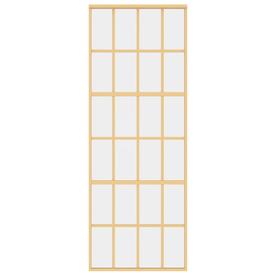 Schuifdeur 76X205 Cm Helder Esg-Glas En Aluminium Goudkleurig