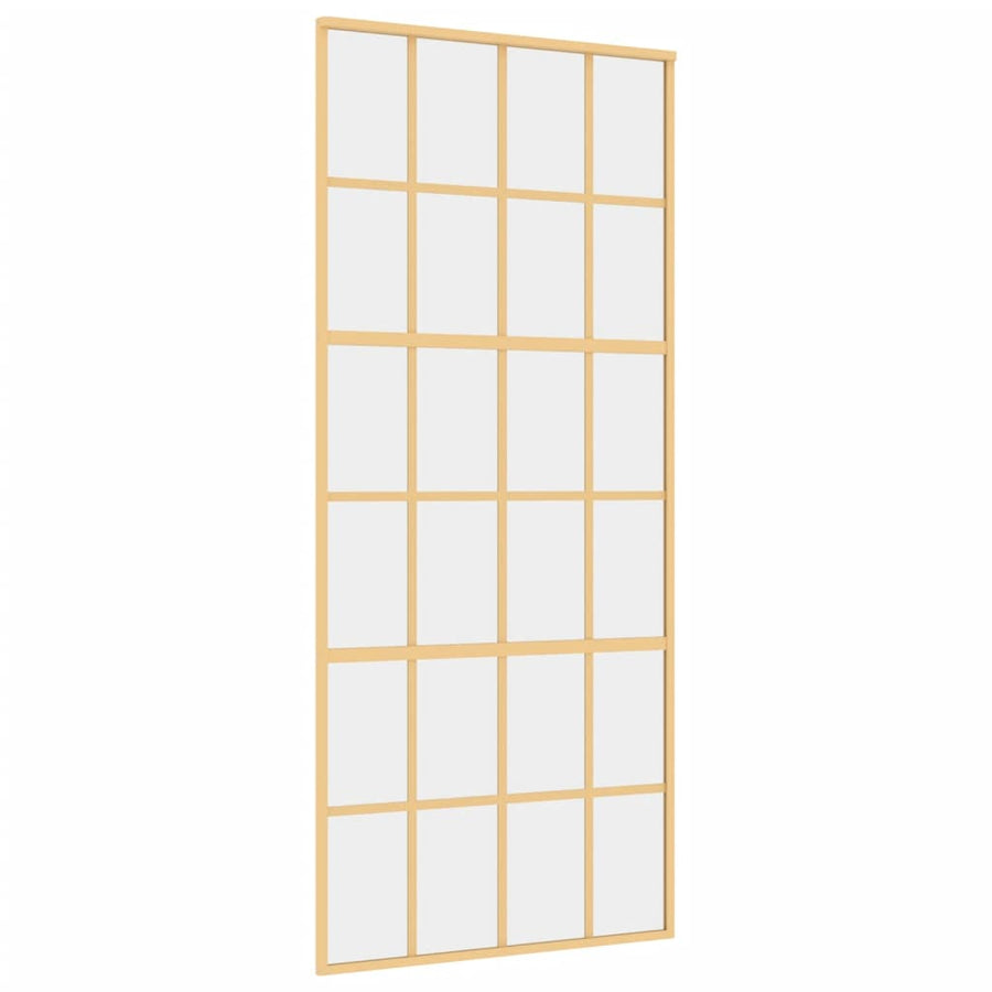Schuifdeur 90X205 Cm Helder Esg-Glas En Aluminium Goudkleurig
