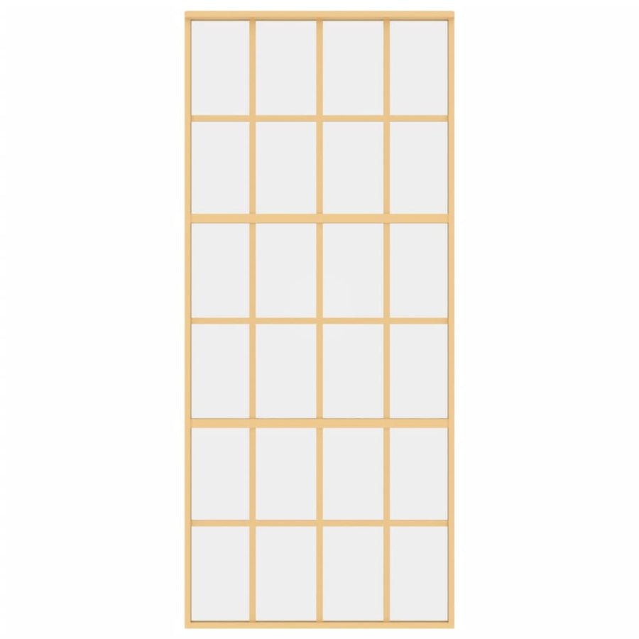 Schuifdeur 90X205 Cm Helder Esg-Glas En Aluminium Goudkleurig