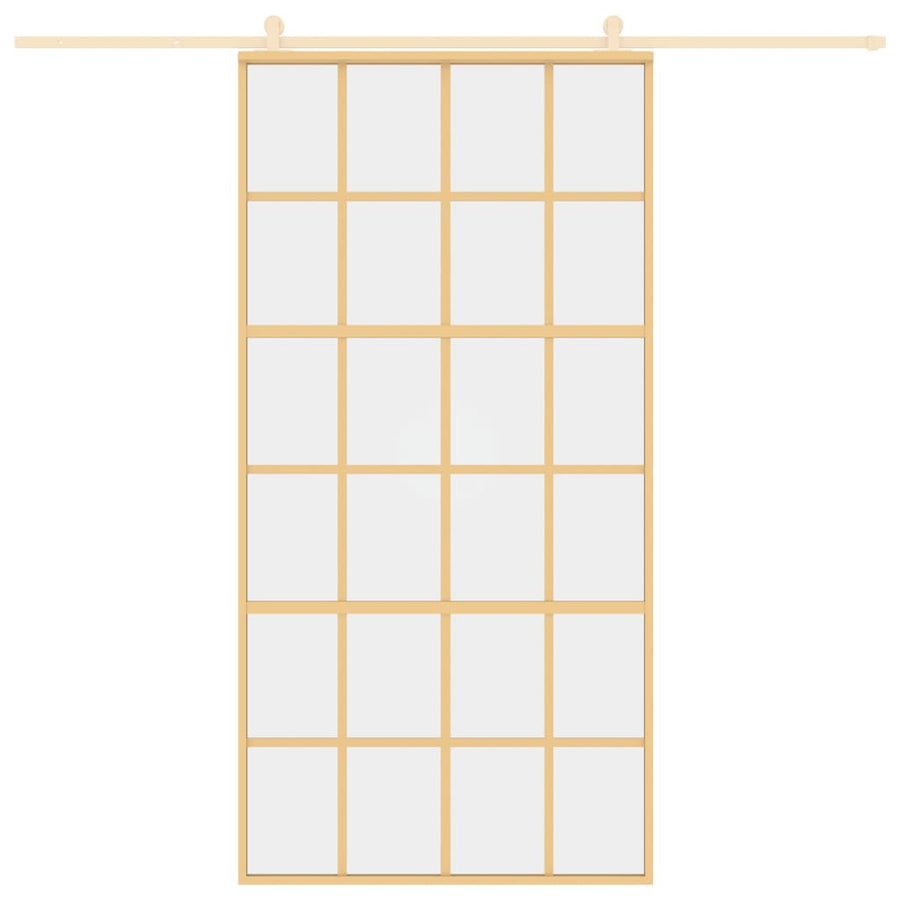 Schuifdeur 102,5X205 Cm Helder Esg-Glas En Aluminium Goudkleur