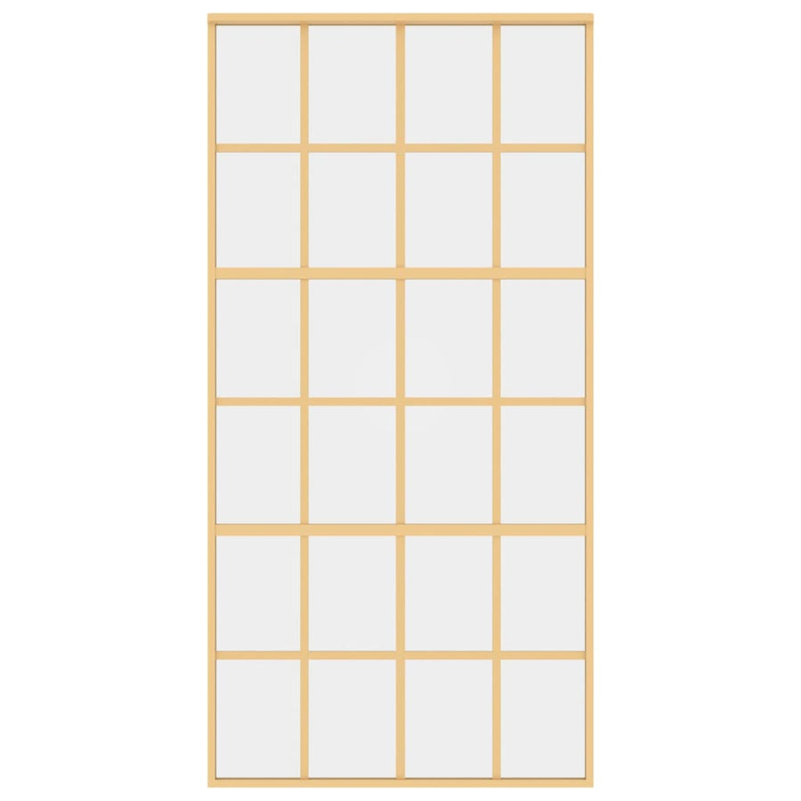 Schuifdeur 102,5X205 Cm Helder Esg-Glas En Aluminium Goudkleur