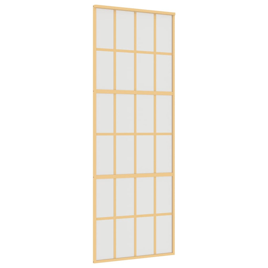 Schuifdeur 76X205 Cm Mat Esg-Glas En Aluminium Goudkleurig