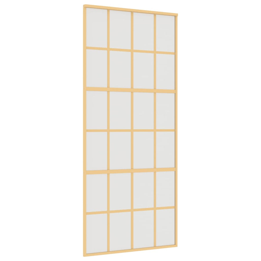 Schuifdeur 90X205 Cm Mat Esg-Glas En Aluminium Goudkleurig