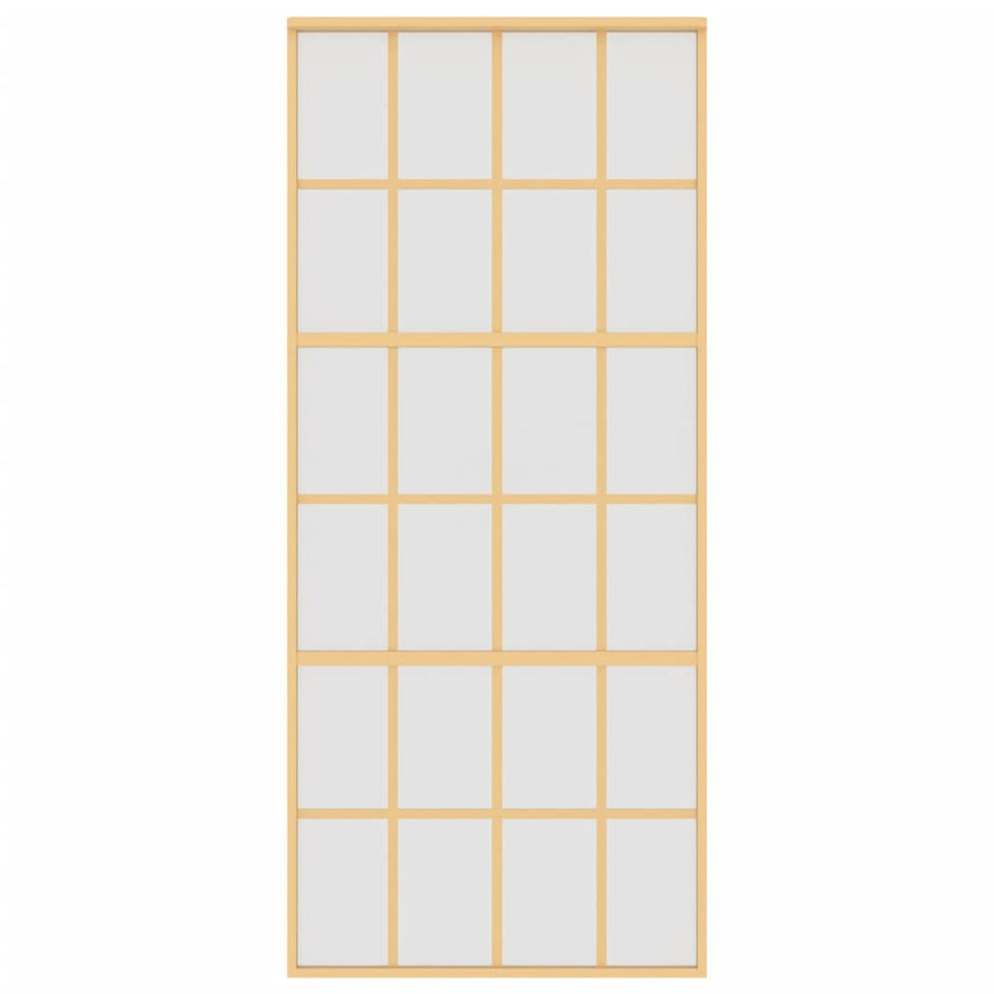 Schuifdeur 90X205 Cm Mat Esg-Glas En Aluminium Goudkleurig