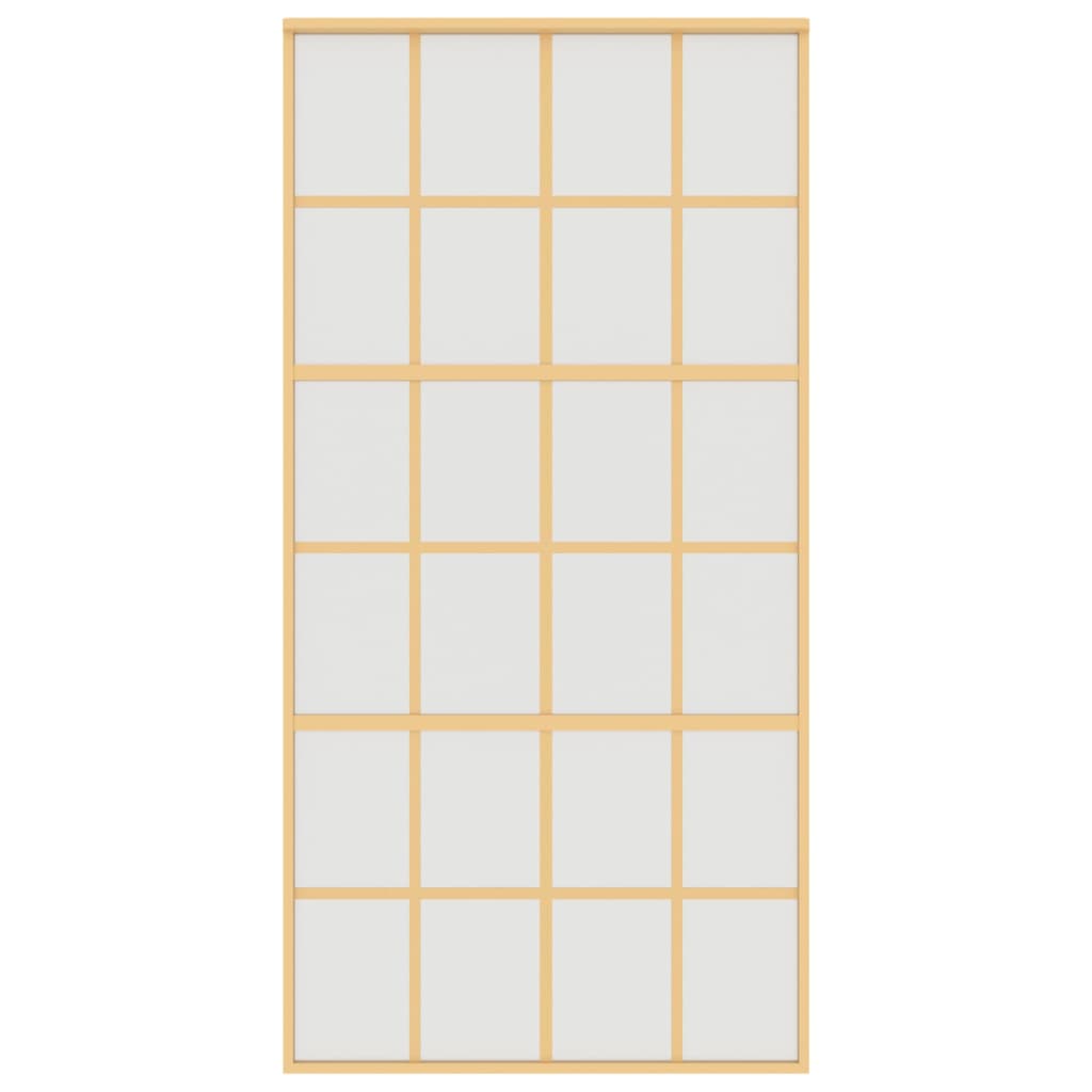 Schuifdeur 102,5X205 Cm Mat Esg-Glas En Aluminium Goudkleurig