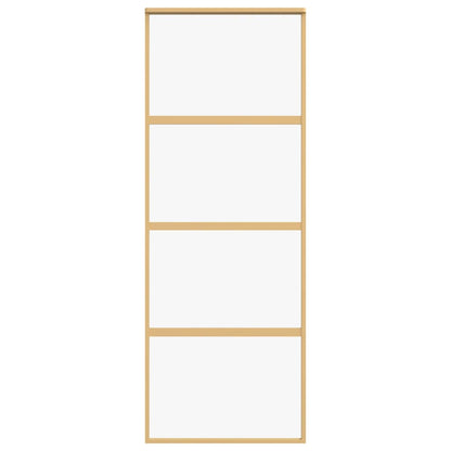 Schuifdeur 76x205 cm helder ESG-glas en aluminium goudkleurig 1 76 x 205 cm Goud