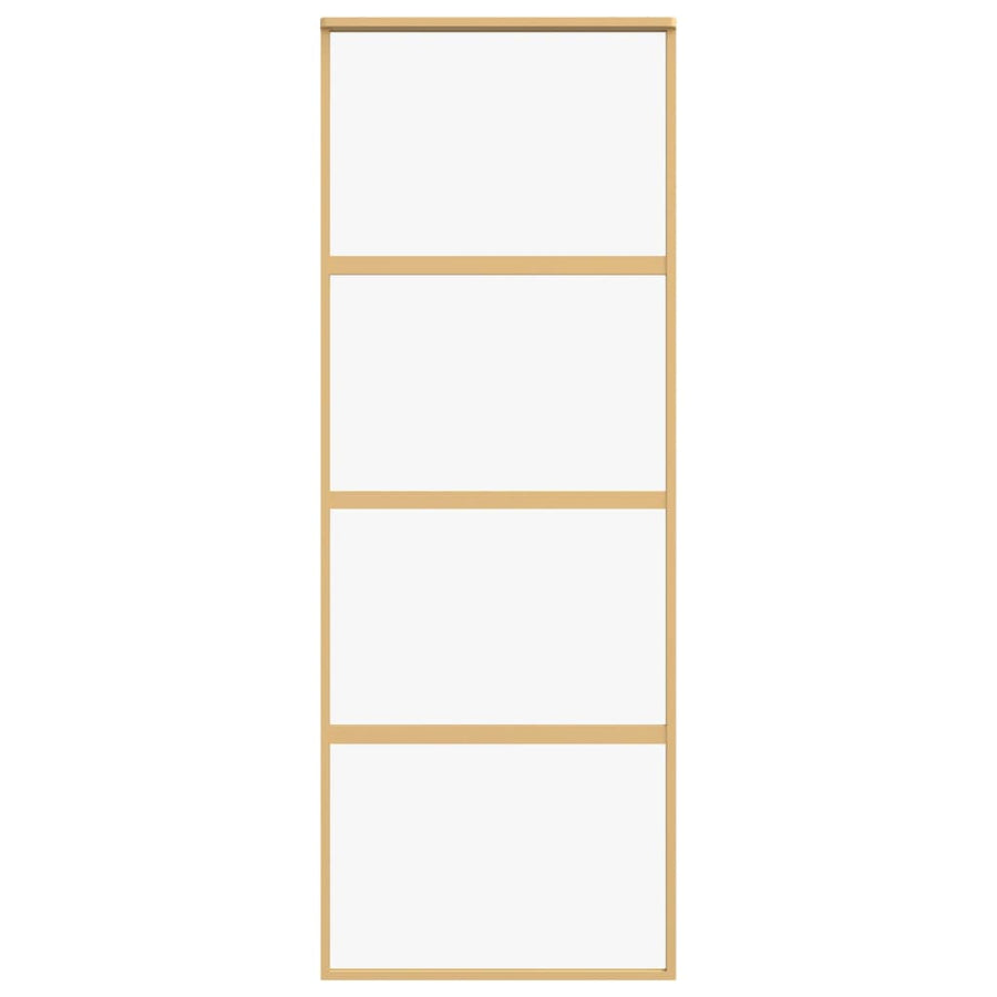 Schuifdeur 76x205 cm helder ESG-glas en aluminium goudkleurig 1 76 x 205 cm Goud