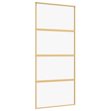 Schuifdeur 90x205 cm helder ESG-glas en aluminium goudkleurig 1 90 x 205 cm Goud