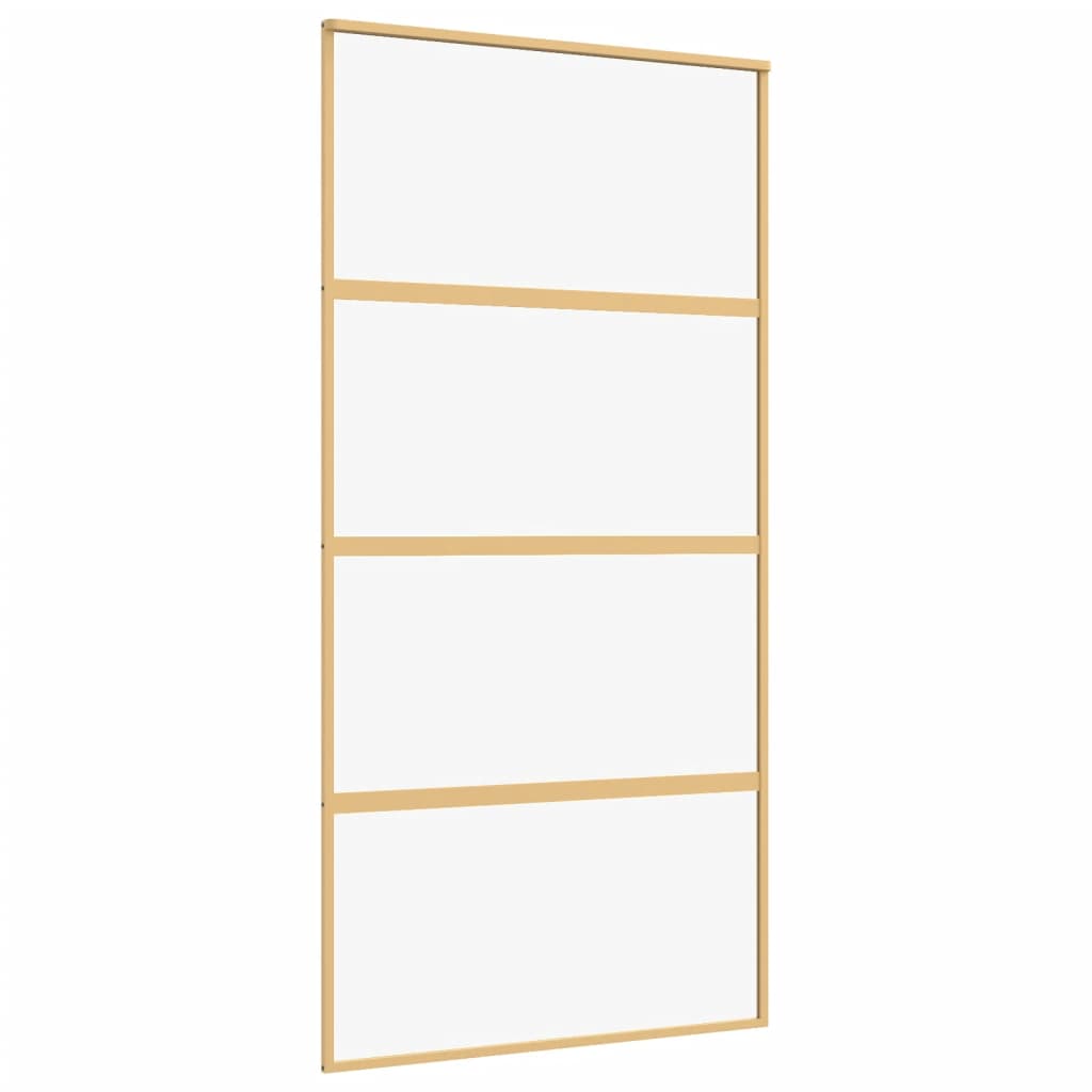 Schuifdeur 102,5x205 cm helder ESG-glas en aluminium goudkleur 102.5 x 205 cm Doorzichtig
