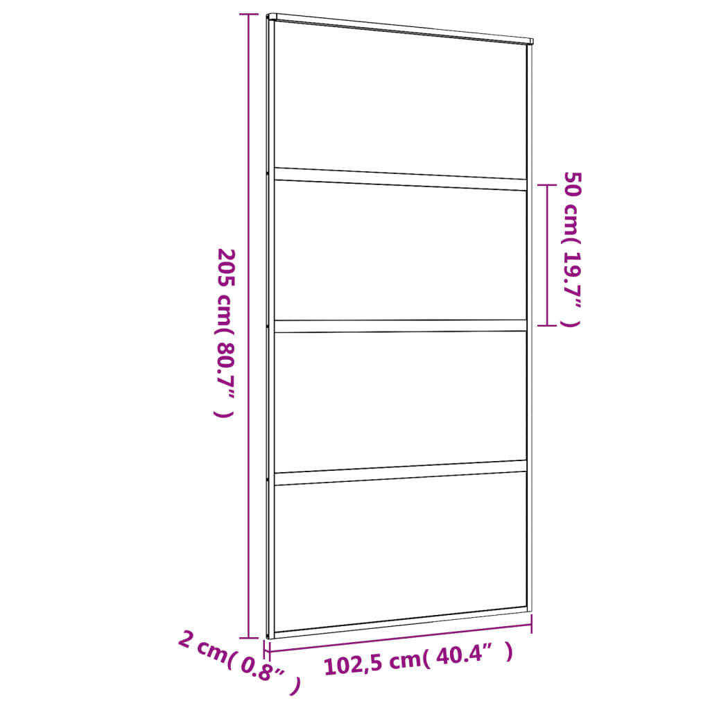Schuifdeur 102,5x205 cm helder ESG-glas en aluminium goudkleur 102.5 x 205 cm Doorzichtig