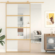 Schuifdeur 102,5x205 cm helder ESG-glas aluminium goud