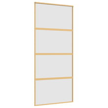 Schuifdeur 90x205 cm mat ESG-glas en aluminium goudkleurig 90 x 205 cm Mat