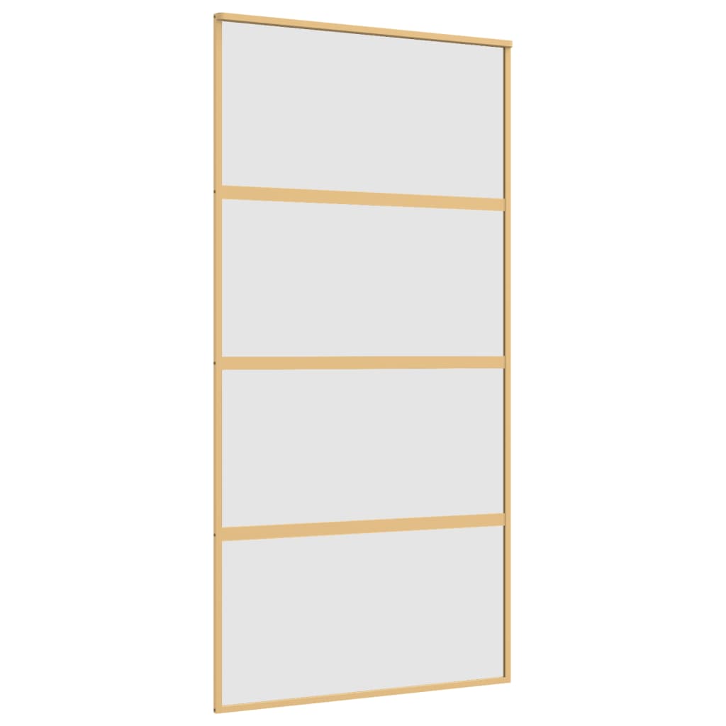 Schuifdeur 102,5x205 cm mat ESG-glas en aluminium goudkleurig 102.5 x 205 cm Mat
