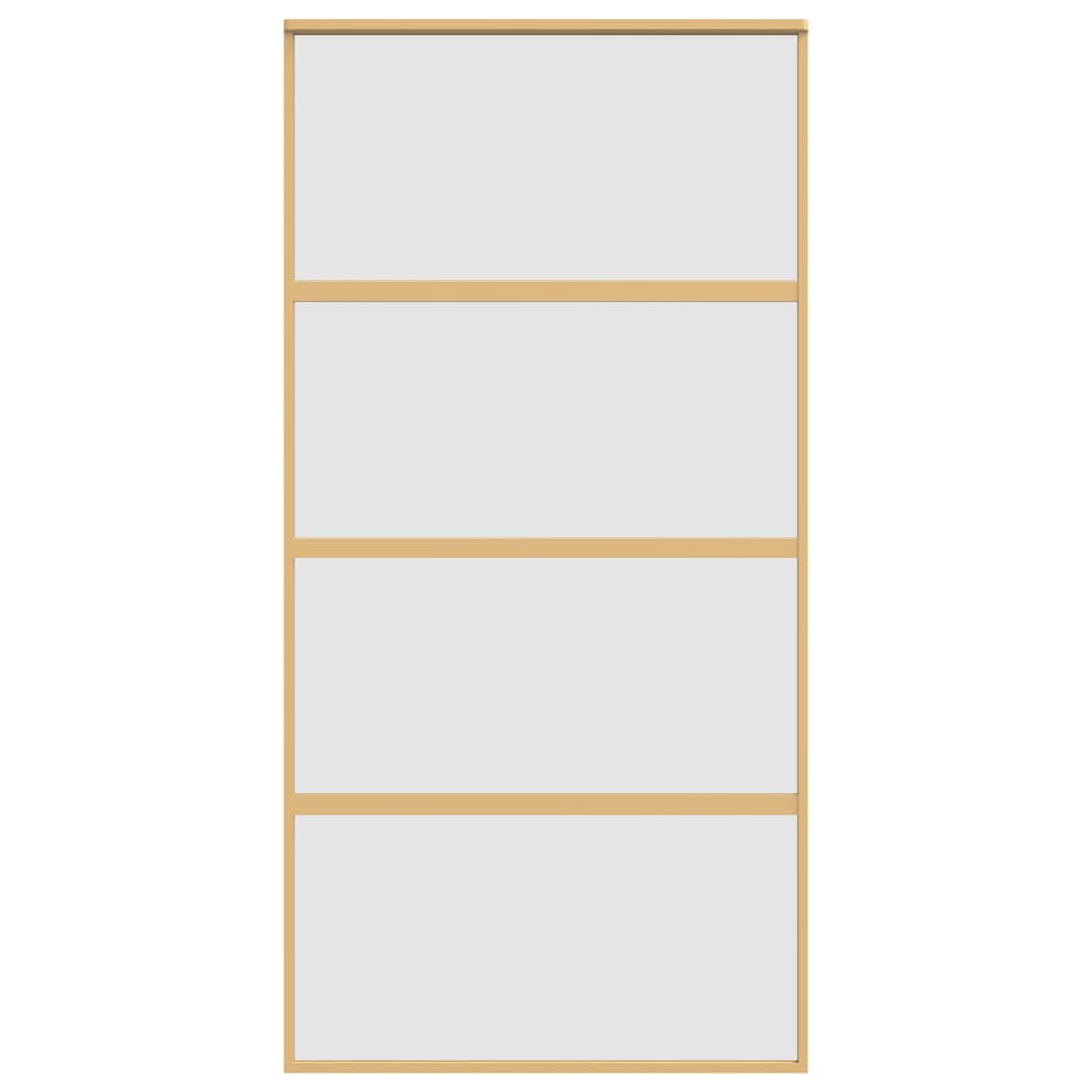 Schuifdeur 102,5x205 cm mat ESG-glas en aluminium goudkleurig 102.5 x 205 cm Mat