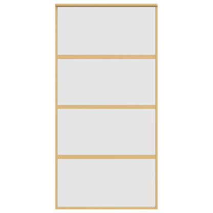 Schuifdeur 102,5x205 cm mat ESG-glas en aluminium goudkleurig 102.5 x 205 cm Mat