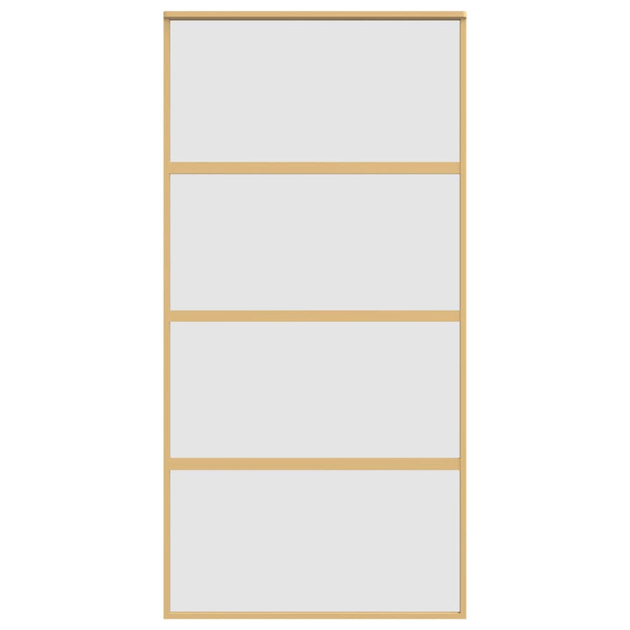 Schuifdeur 102,5x205 cm mat ESG-glas en aluminium goudkleurig 102.5 x 205 cm Mat