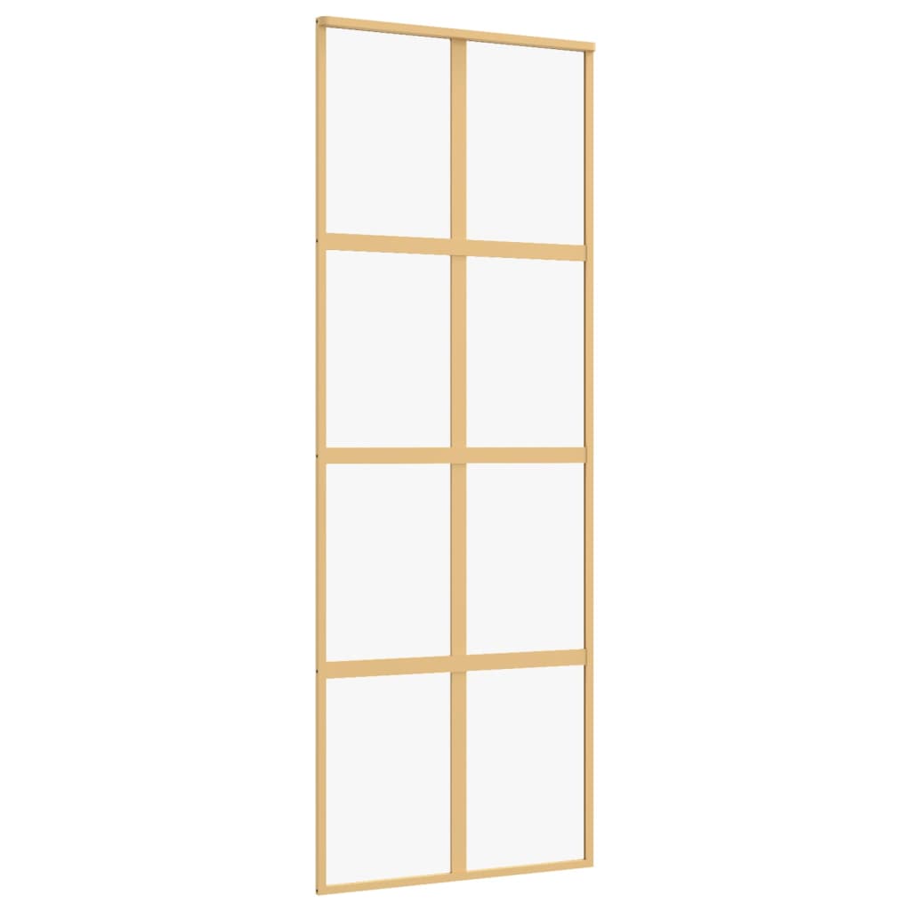 Schuifdeur 76x205 cm helder ESG-glas en aluminium goudkleurig 1 76 x 205 cm Goud